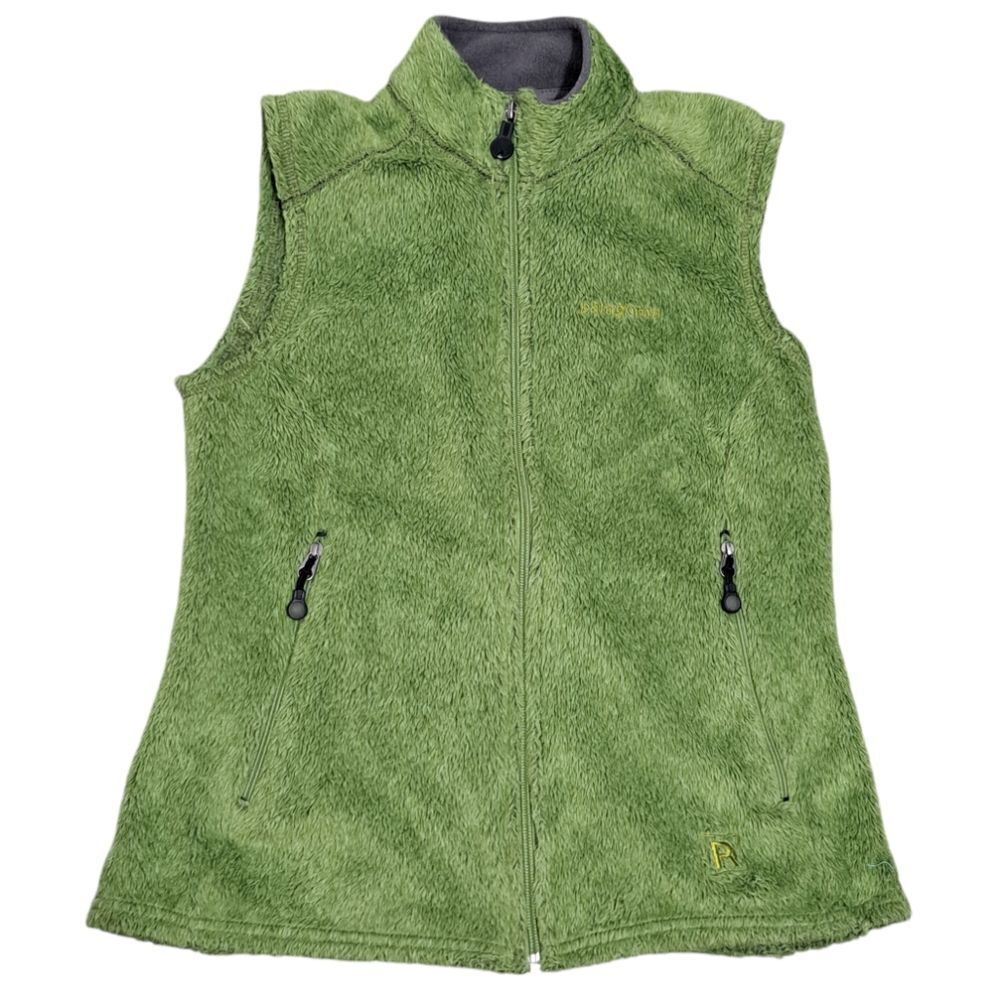 Vintage Patagonia 90's Women's R2 Polartec Thermal Vest Lagenlook Medium Green